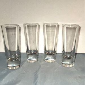 Four clear shooter glasses